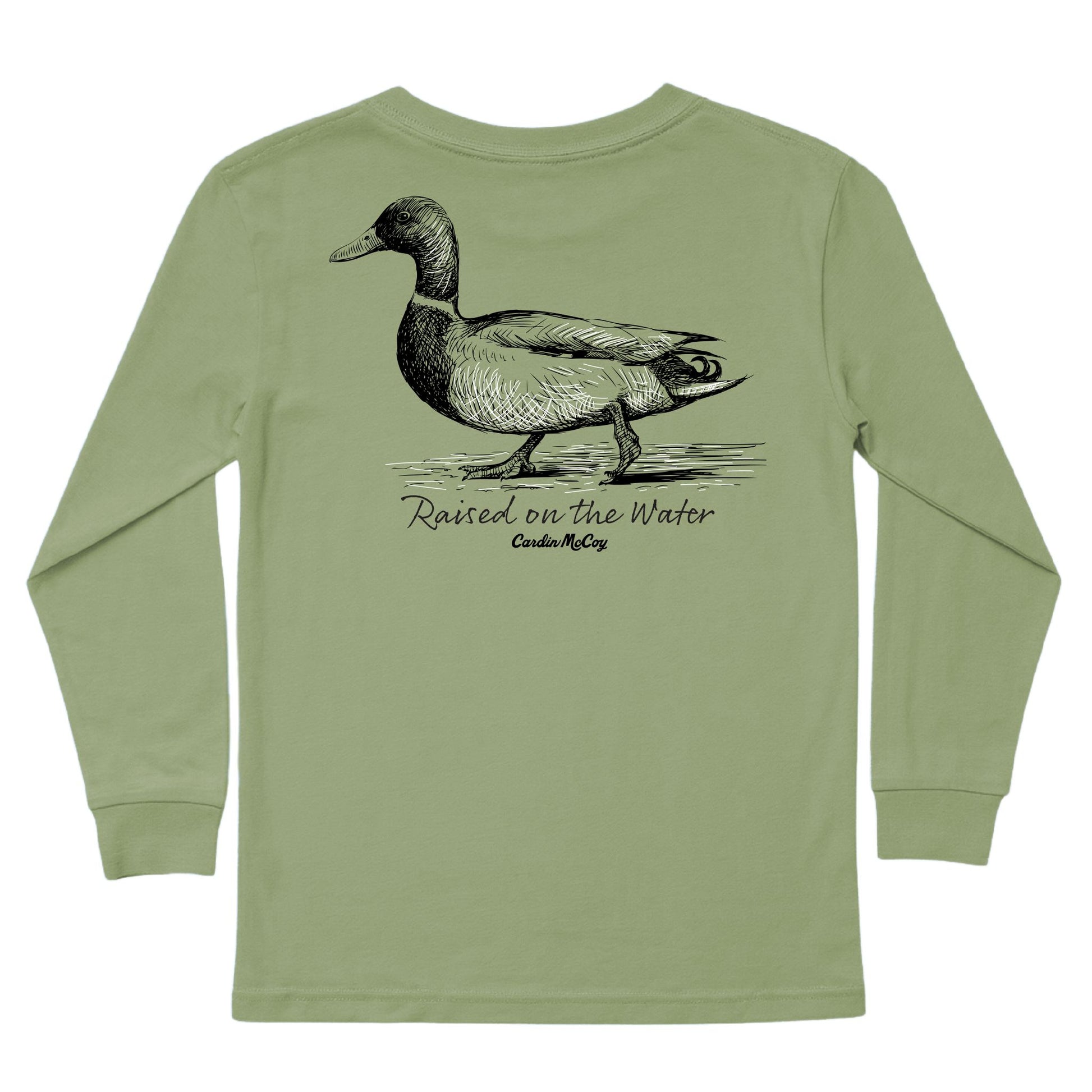 Kids' Raised On The Water Long-Sleeve Tee Long Sleeve T-Shirt Cardin McCoy Light Olive XXS (2/3) Pocket