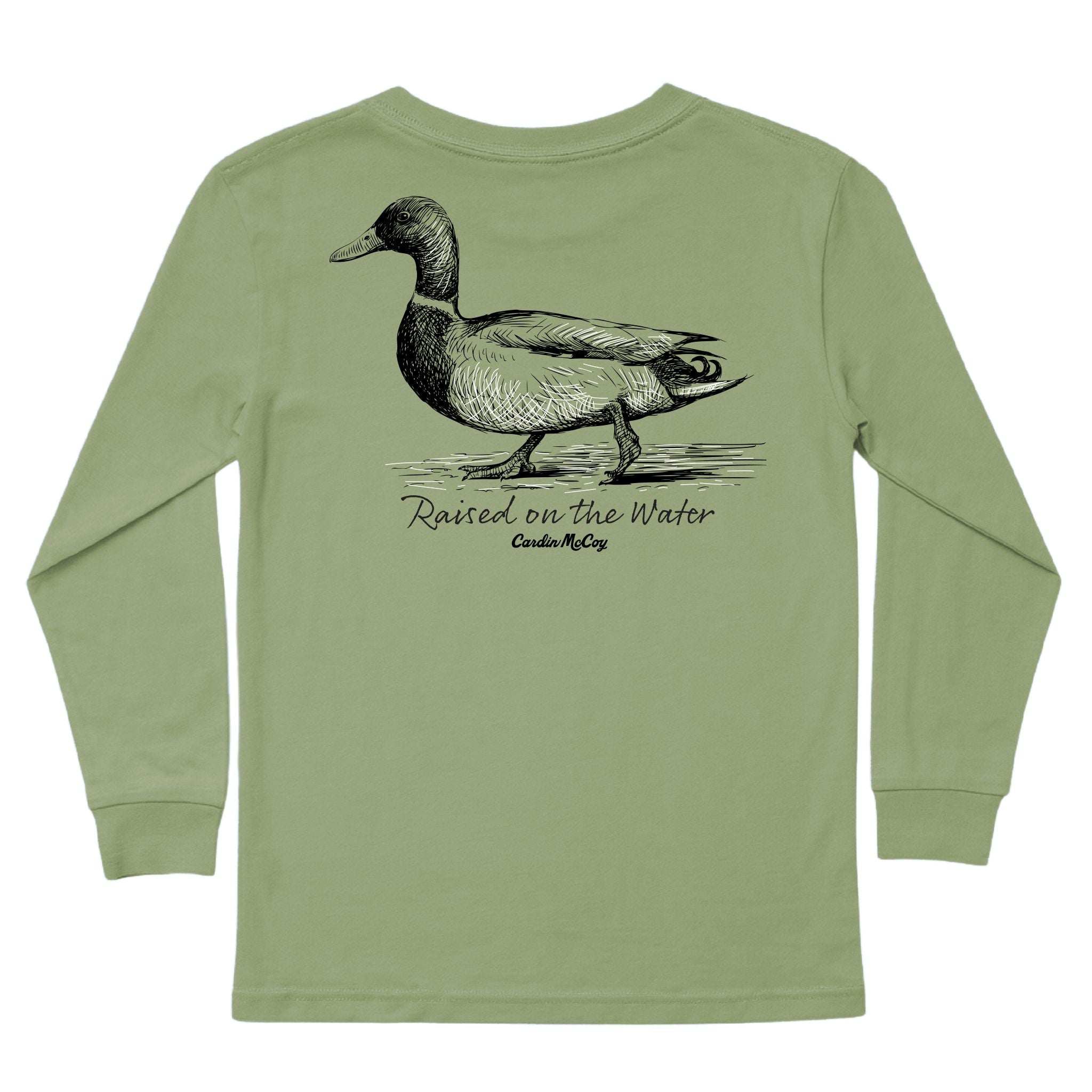 Kids' Raised On The Water Long-Sleeve Tee Long Sleeve T-Shirt Cardin McCoy Light Olive XXS (2/3) Pocket