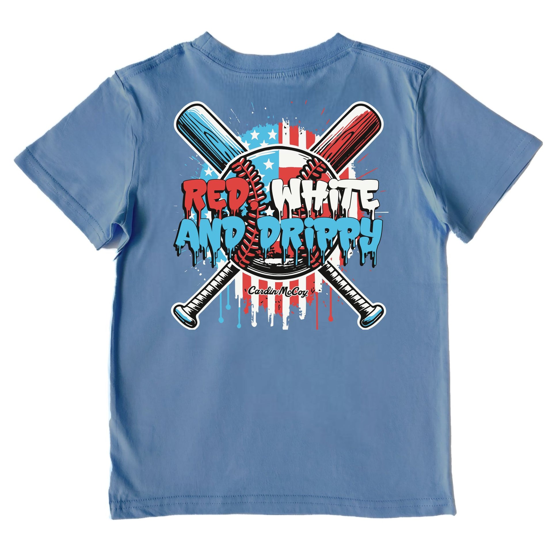 Kids' Red, White and Drippy Performance Short-Sleeve Tee Short Sleeve T-Shirt Cardin McCoy Captain Blue XXS (2/3) 