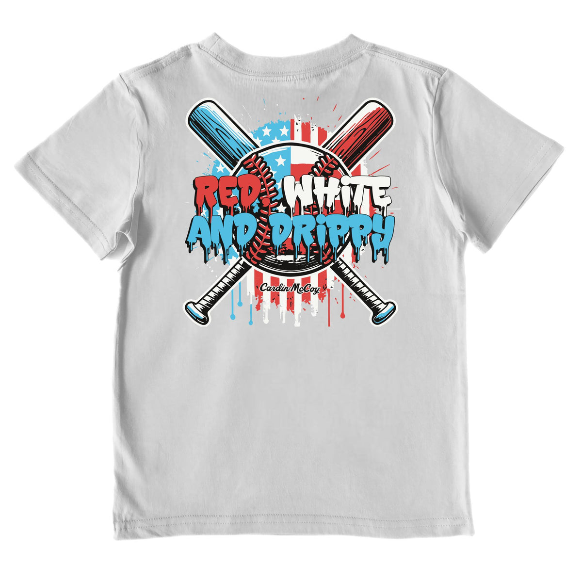 Kids' Red, White and Drippy Performance Short-Sleeve Tee Short Sleeve T-Shirt Cardin McCoy Gray Mist XXS (2/3) 