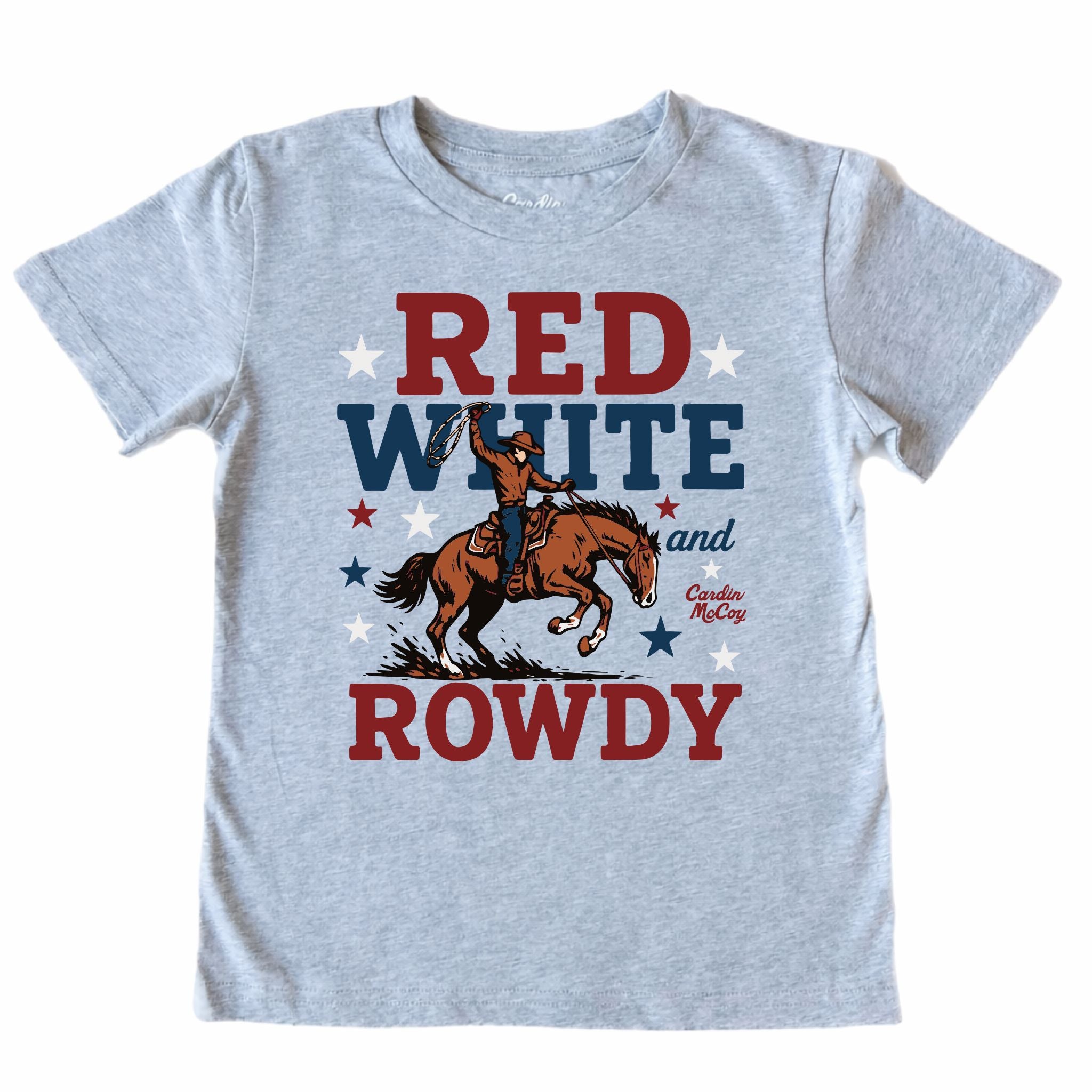 Kids' Red, White and Rowdy Front Short-Sleeve Tee Short Sleeve T-Shirt Cardin McCoy Heather Gray XXS (2/3) Front