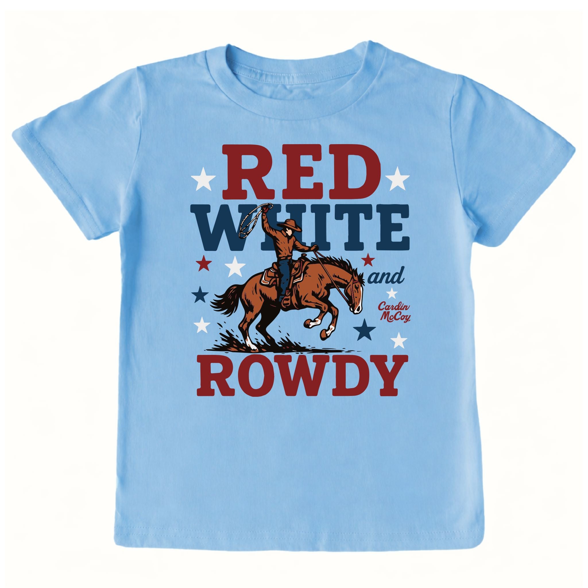 Kids' Red, White and Rowdy Front Short-Sleeve Tee Short Sleeve T-Shirt Cardin McCoy Light Blue XXS (2/3) Front