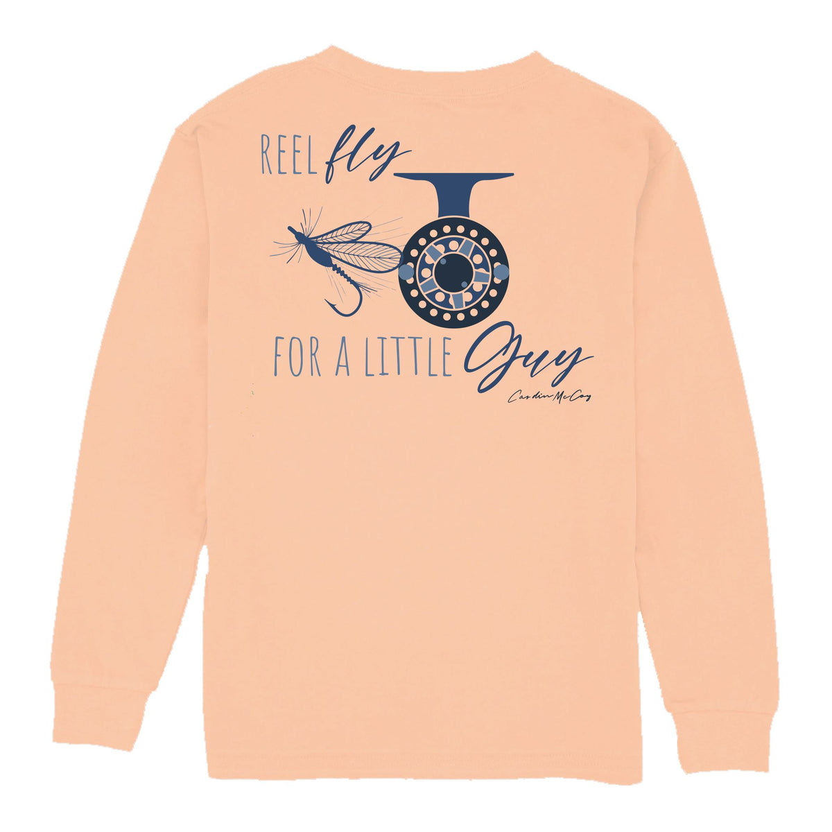 Kids' Reel Fly Long Sleeve Pocket Tee Long Sleeve T-Shirt Cardin McCoy Peach XXS (2/3) 