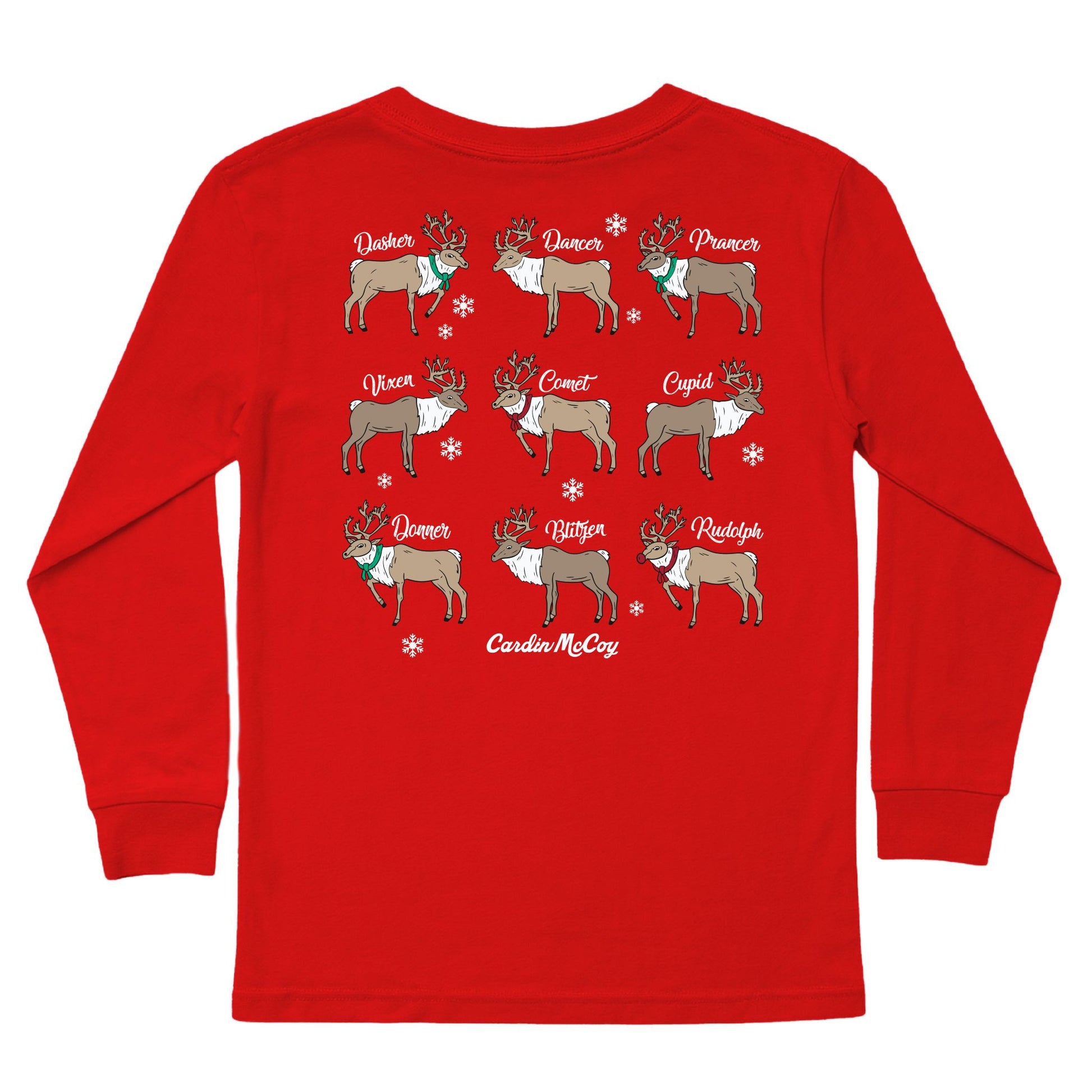 Kids' Reindeer Breeds Long-Sleeve Tee Long Sleeve T-Shirt Cardin McCoy Red XXS (2/3) Pocket