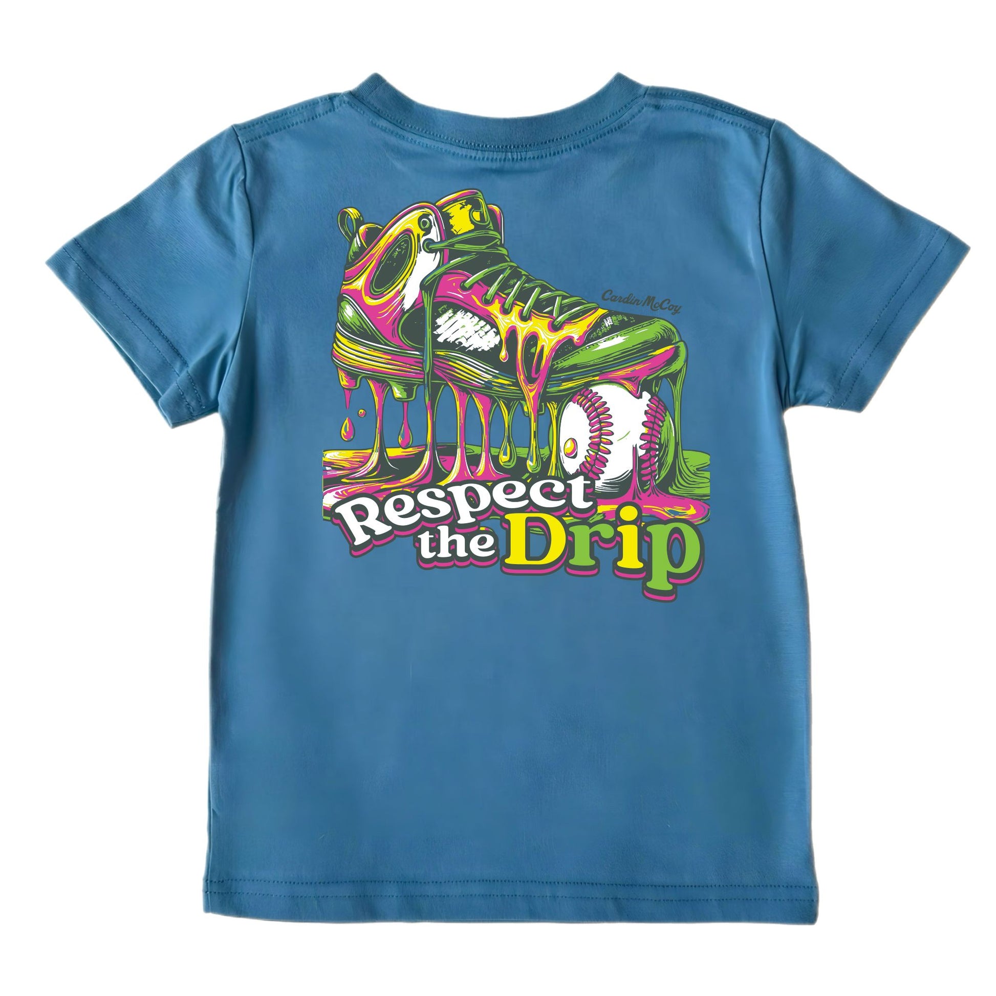 Kids' Respect The Drip Baseball Short-Sleeve Tee Short Sleeve T-Shirt Cardin McCoy Blue XXS (2/3) Pocket