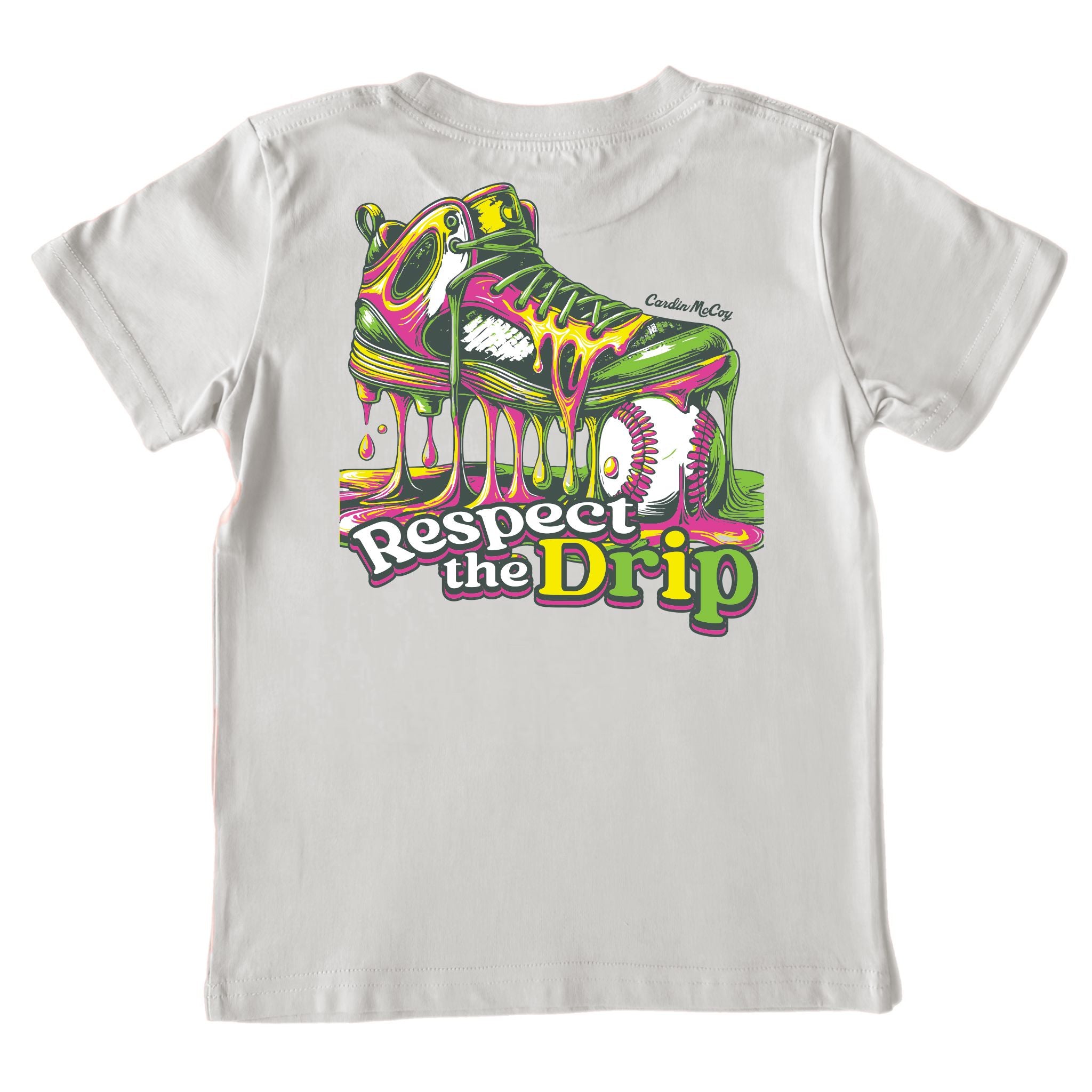Kids' Respect The Drip Baseball Short-Sleeve Tee Short Sleeve T-Shirt Cardin McCoy Ice Gray XXS (2/3) Pocket