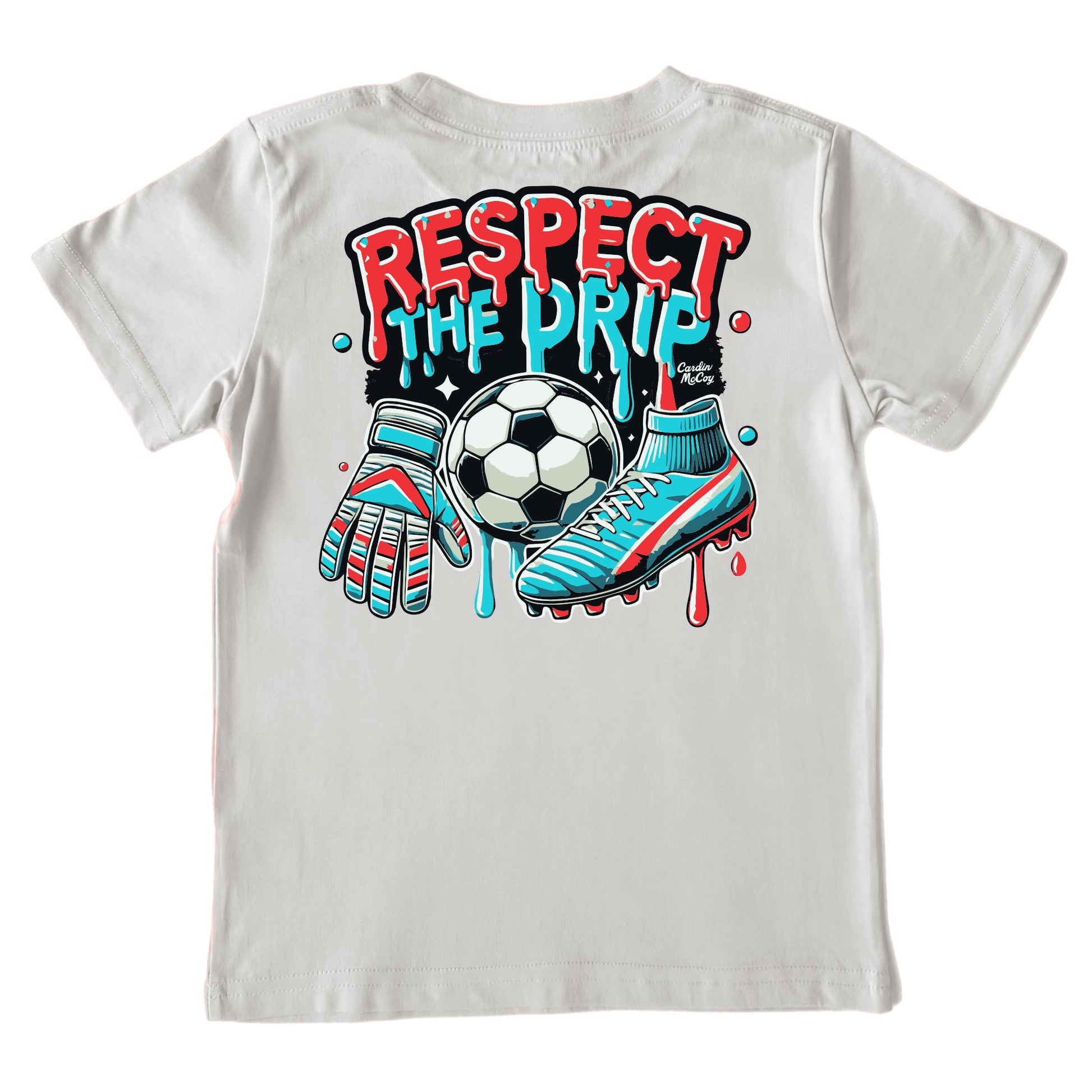 Kids' Respect The Drip Soccer Short-Sleeve Tee Short Sleeve T-Shirt Cardin McCoy Ice Gray XXS (2/3) Pocket