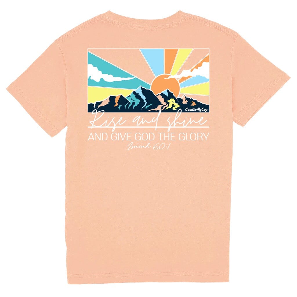 Kids' Rise and Shine Short Sleeve Pocket Tee Short Sleeve T-Shirt Cardin McCoy Peach XXS (2/3) Pocket