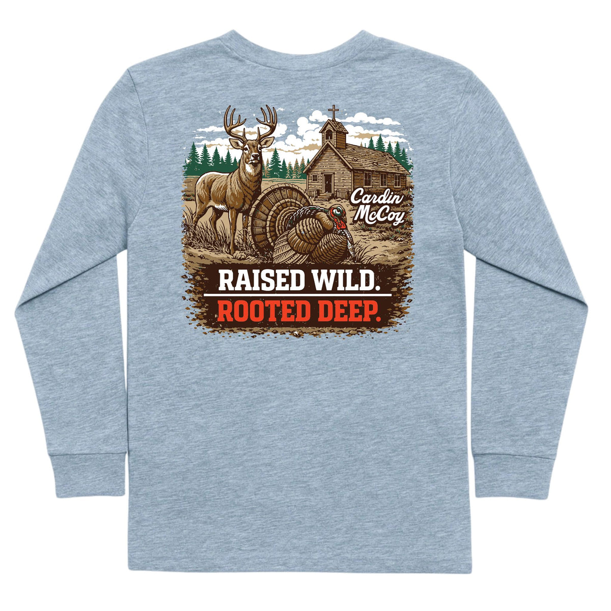 Kids' Rooted Wild Long-Sleeve Tee Long Sleeve T-Shirt Cardin McCoy Heather Gray XXS (2/3) Pocket