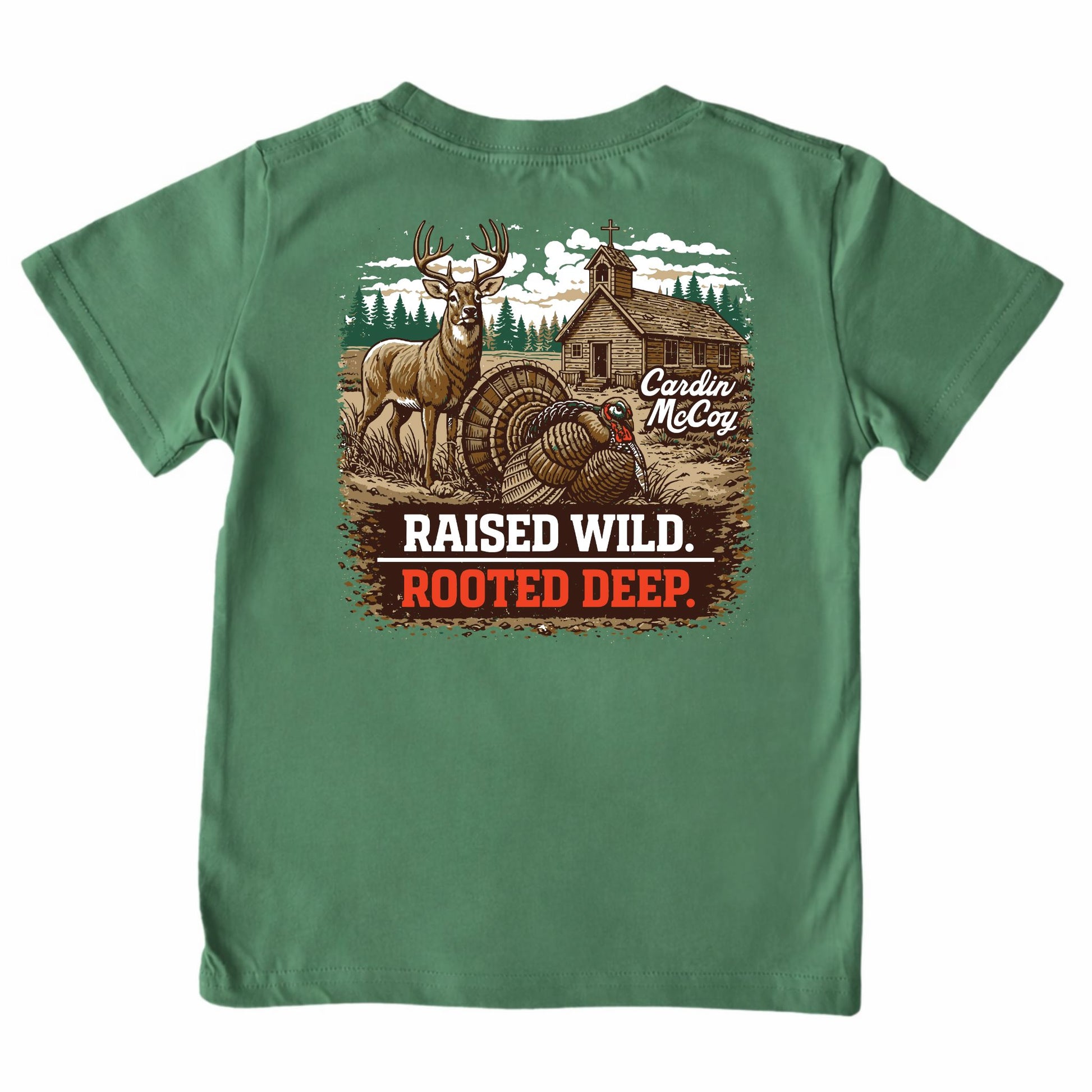 Kids' Rooted Wild Short-Sleeve Tee Short Sleeve T-Shirt Cardin McCoy Dark Olive XXS (2/3) Pocket