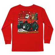 Kids' Santa Monster Truck Long-Sleeve Tee Long Sleeve T-Shirt Cardin McCoy Red XXS (2/3) Pocket