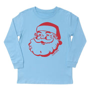 Kids' Santa Sketch Front Long-Sleeve Tee Long Sleeve T-Shirt Cardin McCoy Light Blue XXS (2/3) No Pocket