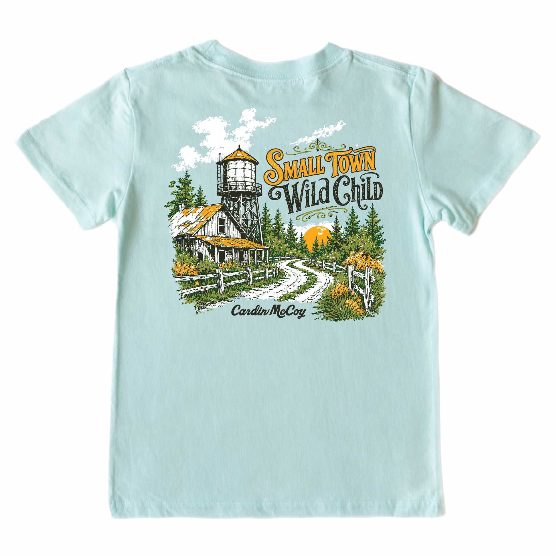 Kids' Small Town Wild Child Short-Sleeve Tee Short Sleeve T-Shirt Cardin McCoy Blue Mint XXS (2/3) Pocket