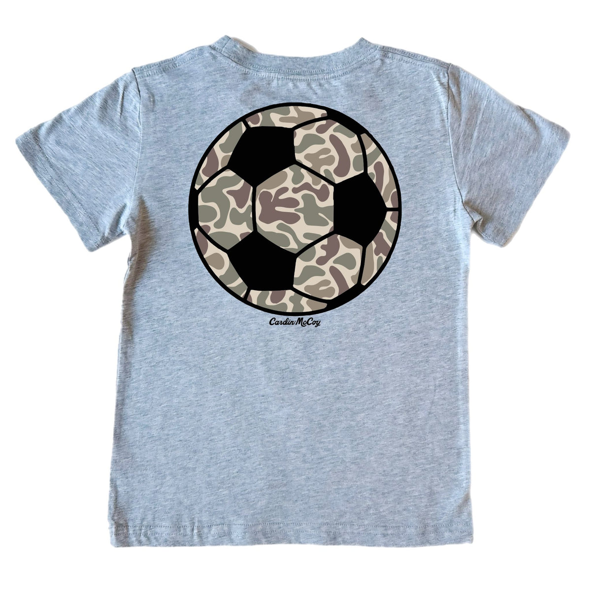 Kids' Soccer Camo Short-Sleeve Tee Short Sleeve T-Shirt Cardin McCoy Heather Gray XXS (2/3) Pocket
