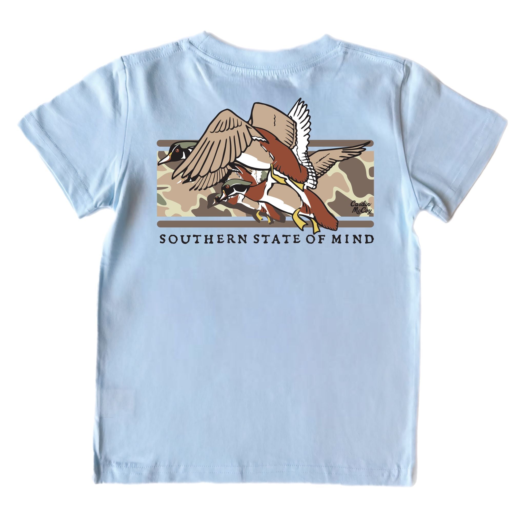 Kids' Southern State of Mind Wood Ducks Short-Sleeve Tee Short Sleeve T-Shirt Cardin McCoy Cool Blue XXS (2/3) Pocket