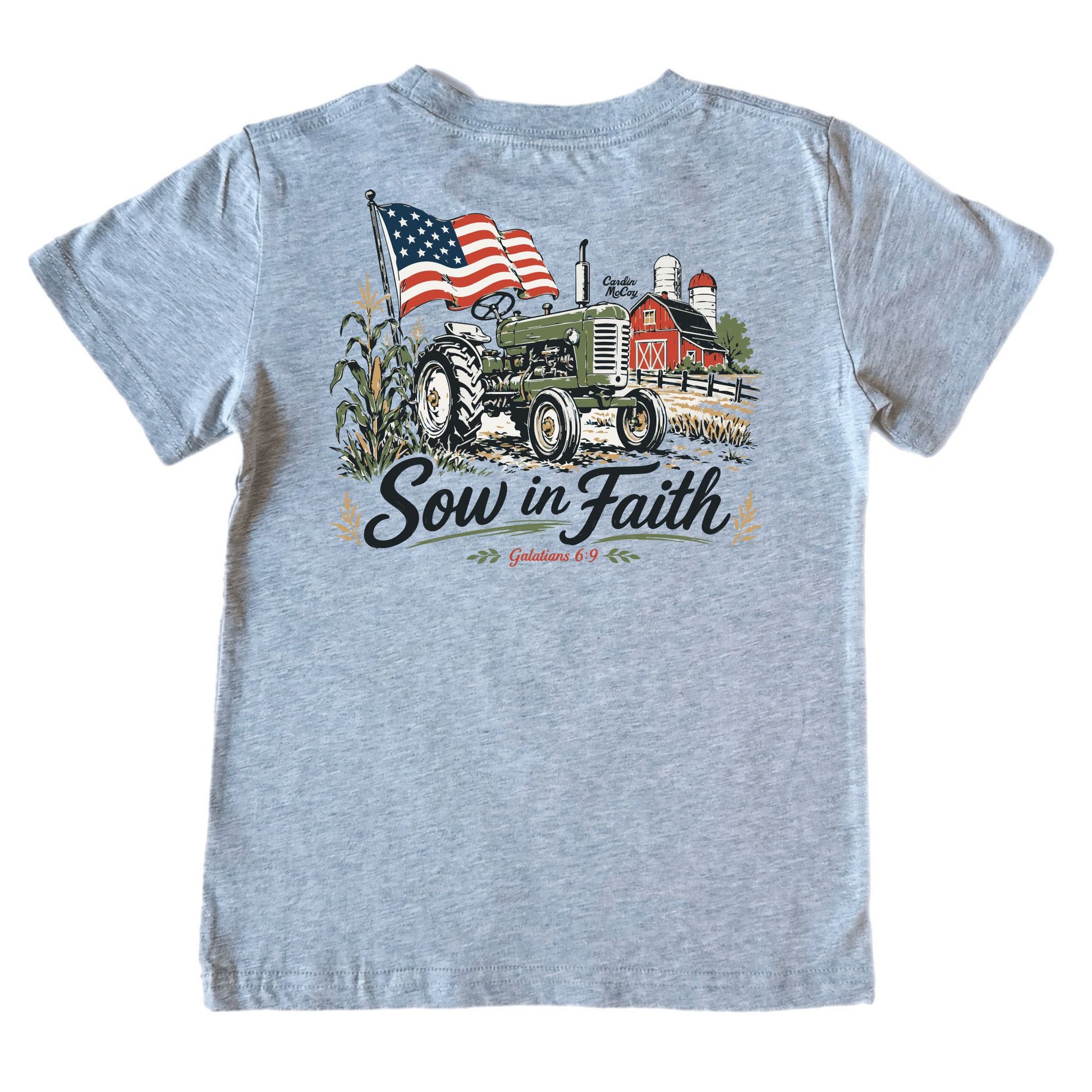 Kids' Sow in Faith Short-Sleeve Tee Short Sleeve T-Shirt Cardin McCoy Heather Gray XXS (2/3) Pocket
