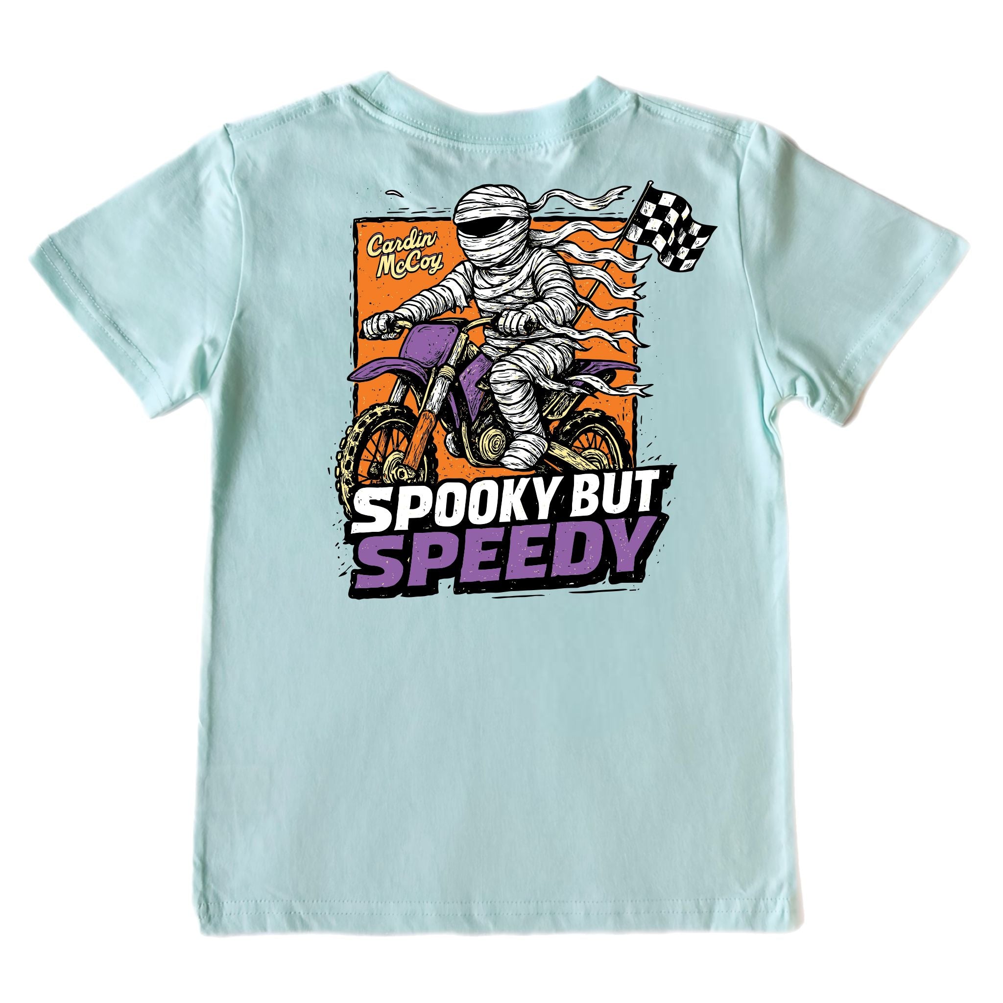 Kids' Spooky but Speedy Short-Sleeve Tee Short Sleeve T-Shirt Cardin McCoy Blue Mint XXS (2/3) Pocket