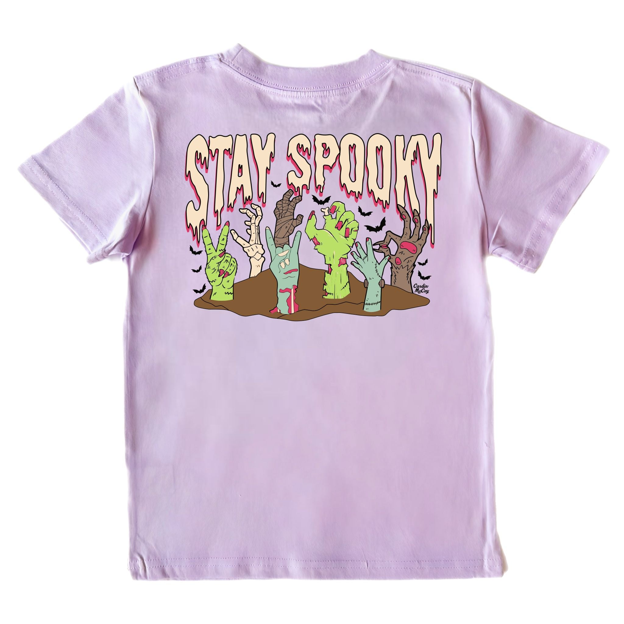 Kids' Stay Spooky Short-Sleeve Tee Short Sleeve T-Shirt Cardin McCoy Lavander XXS (2/3) Pocket