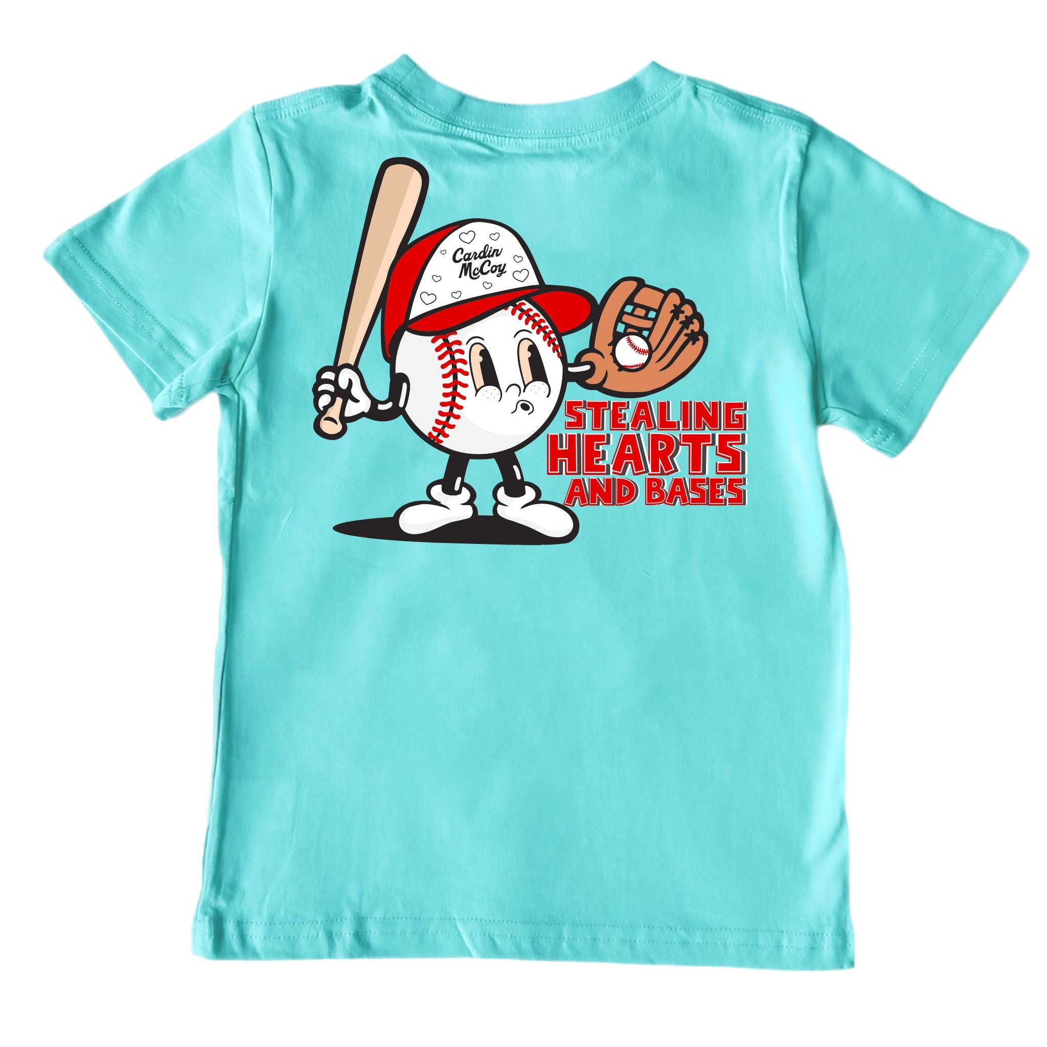 Kids' Stealing Hearts Short-Sleeve Tee Short Sleeve T-Shirt Cardin McCoy Teal XXS (2/3) Pocket