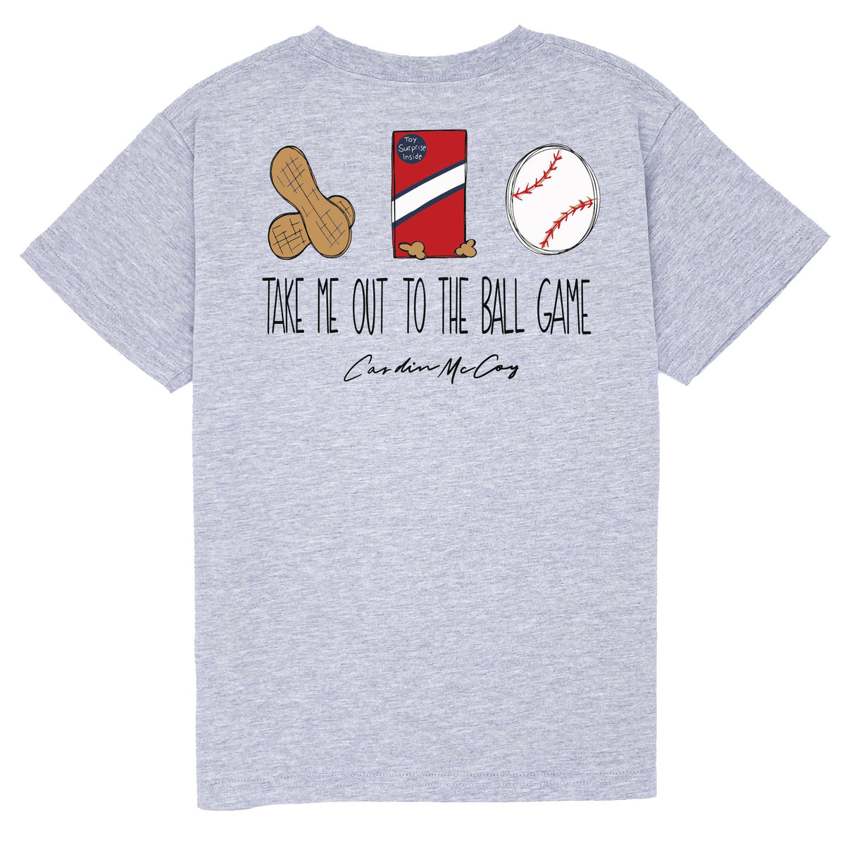 Kids' Take Me Out to the Ball Game Short Sleeve Pocket Tee Short Sleeve T-Shirt Cardin McCoy Heather Gray XXS (2/3) 
