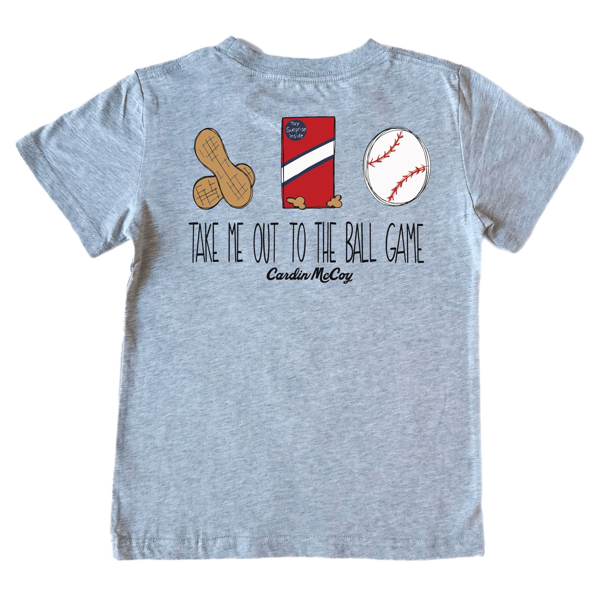 Kids' Take Me Out to the Ball Game Short-Sleeve Tee Short Sleeve T-Shirt Cardin McCoy Heather Gray XXS (2/3) Pocket