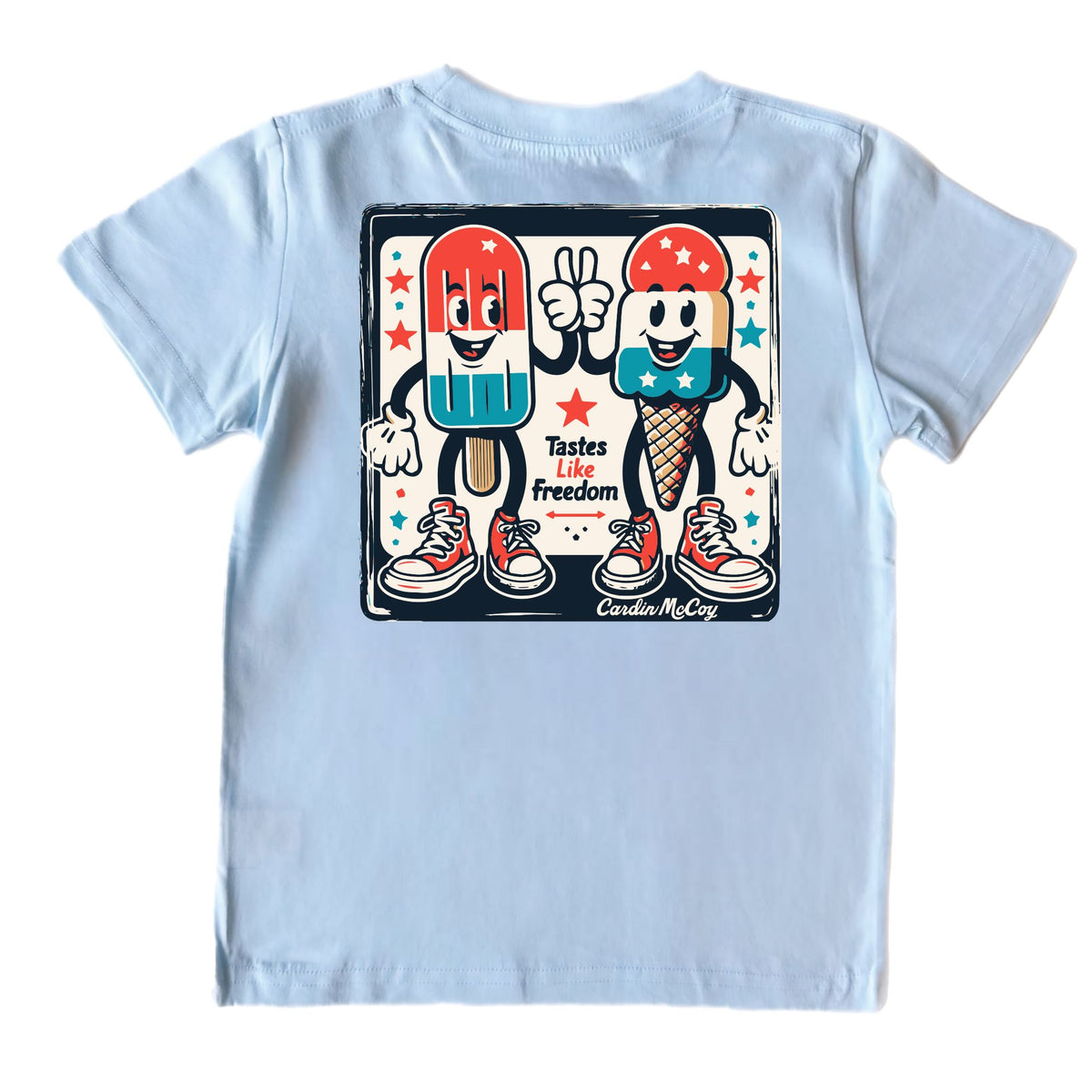 Kids' Taste Like Freedom Short-Sleeve Tee Short Sleeve T-Shirt Cardin McCoy Cool Blue XXS (2/3) Pocket