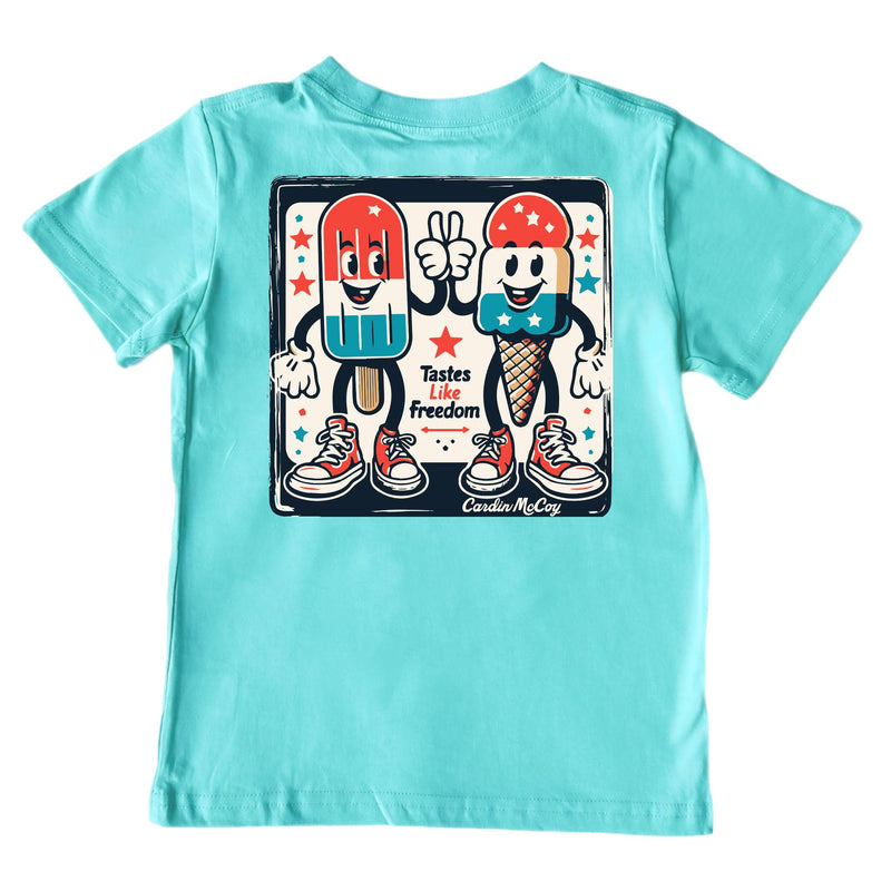 Kids' Taste Like Freedom Short-Sleeve Tee Short Sleeve T-Shirt Cardin McCoy Teal XXS (2/3) Pocket