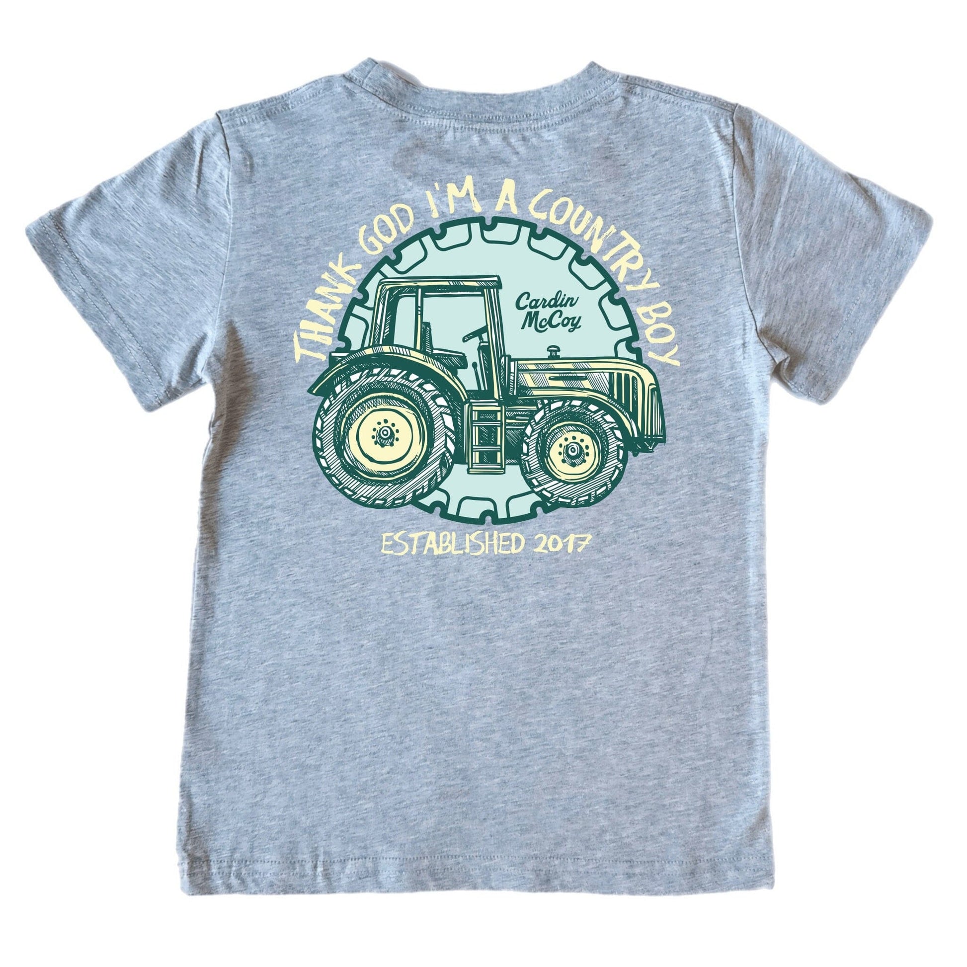 Kids' Thank God Short-Sleeve Tee Short Sleeve T-Shirt Cardin McCoy Heather Gray XXS (2/3) Pocket