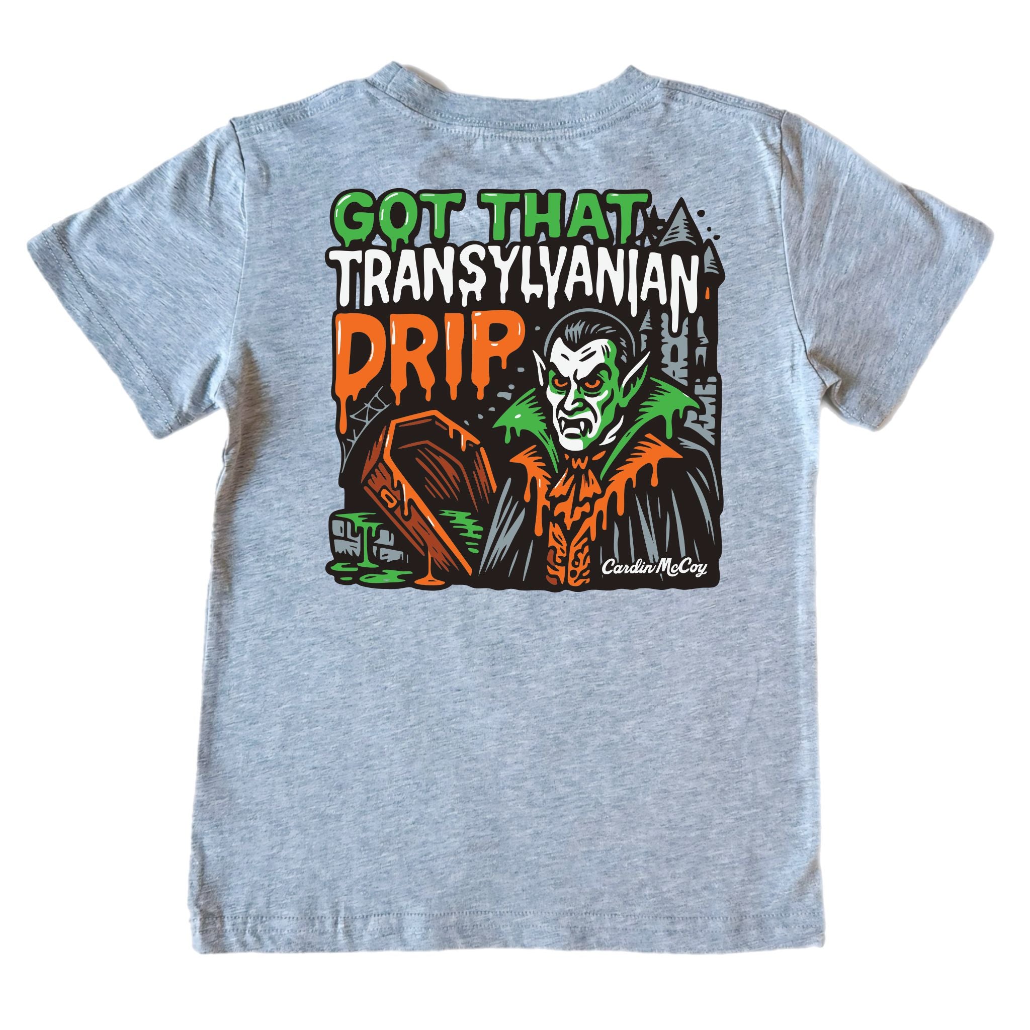 Kids' Transylvania Drip Short-Sleeve Tee Short Sleeve T-Shirt Cardin McCoy Heather Gray XXS (2/3) Pocket