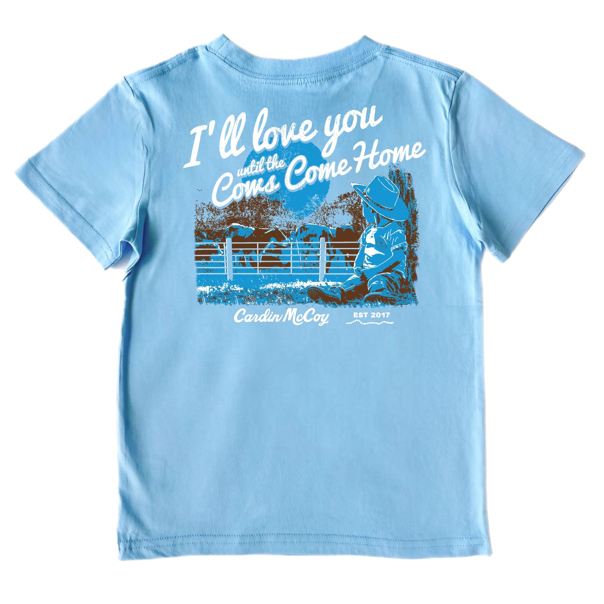 Kids' Until The Cows Come Home Short-Sleeve Tee Short Sleeve T-Shirt Cardin McCoy Light Blue XXS (2/3) Pocket