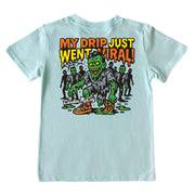 Kids' Viral Drip Short-Sleeve Tee Short Sleeve T-Shirt Cardin McCoy Blue Mint XXS (2/3) Pocket