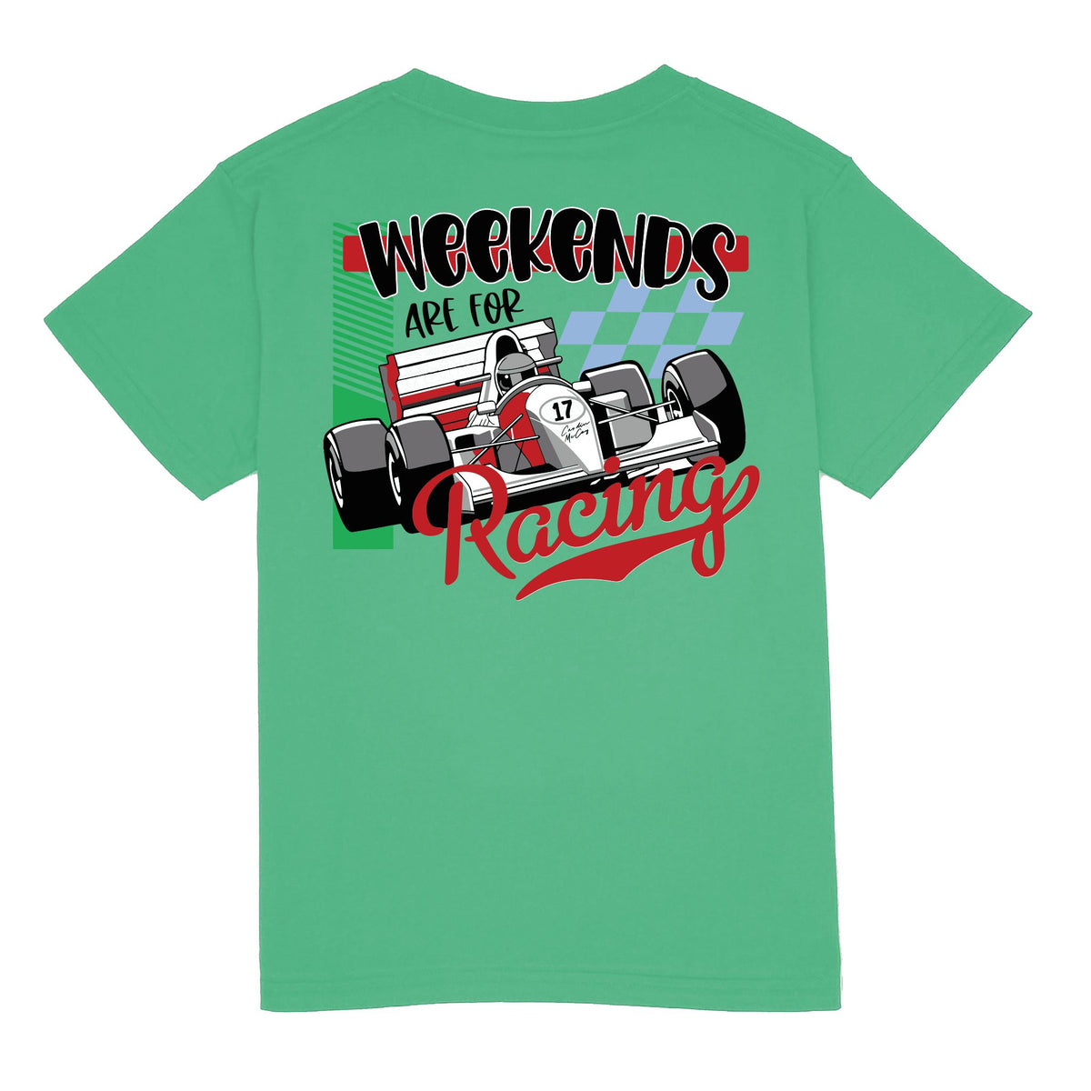 Kids' Weekends Are For Racing Short Sleeve Pocket Tee Short Sleeve T-Shirt Cardin McCoy Green XXS (2/3) 