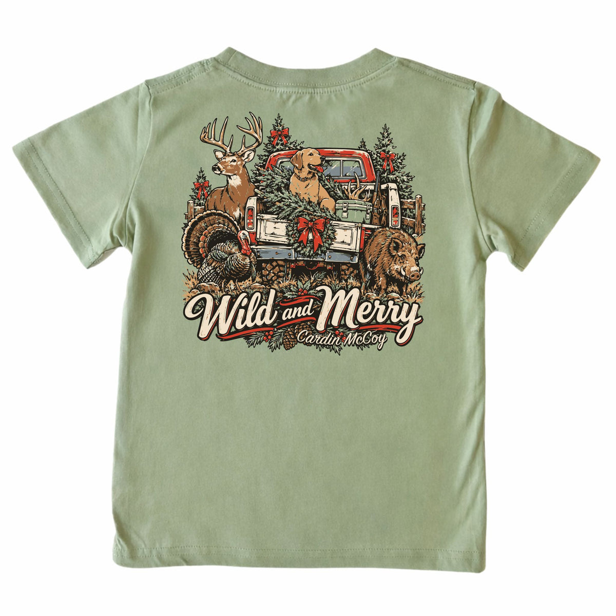 Kids' Wild and Merry Short-Sleeve Tee Short Sleeve T-Shirt Cardin McCoy Light Olive XXS (2/3) Pocket