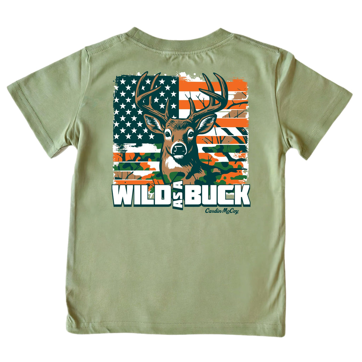 Kids' Wild as a Buck Short-Sleeve Tee Short Sleeve T-Shirt Cardin McCoy Light Olive XXS (2/3) Pocket