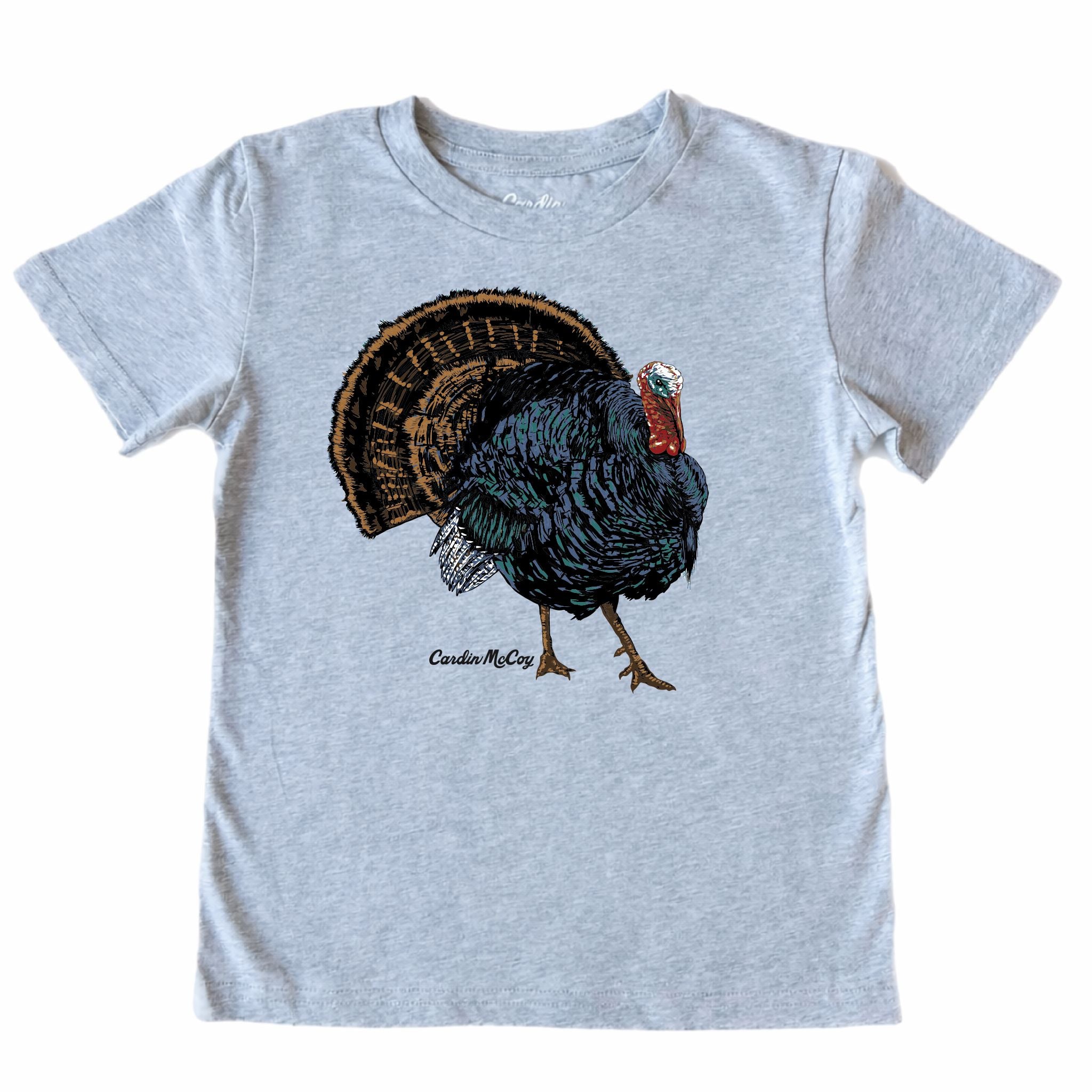 Kids' Wild Turkey Front Short-Sleeve Tee Short Sleeve T-Shirt Cardin McCoy Heather Gray XXS (2/3) Front