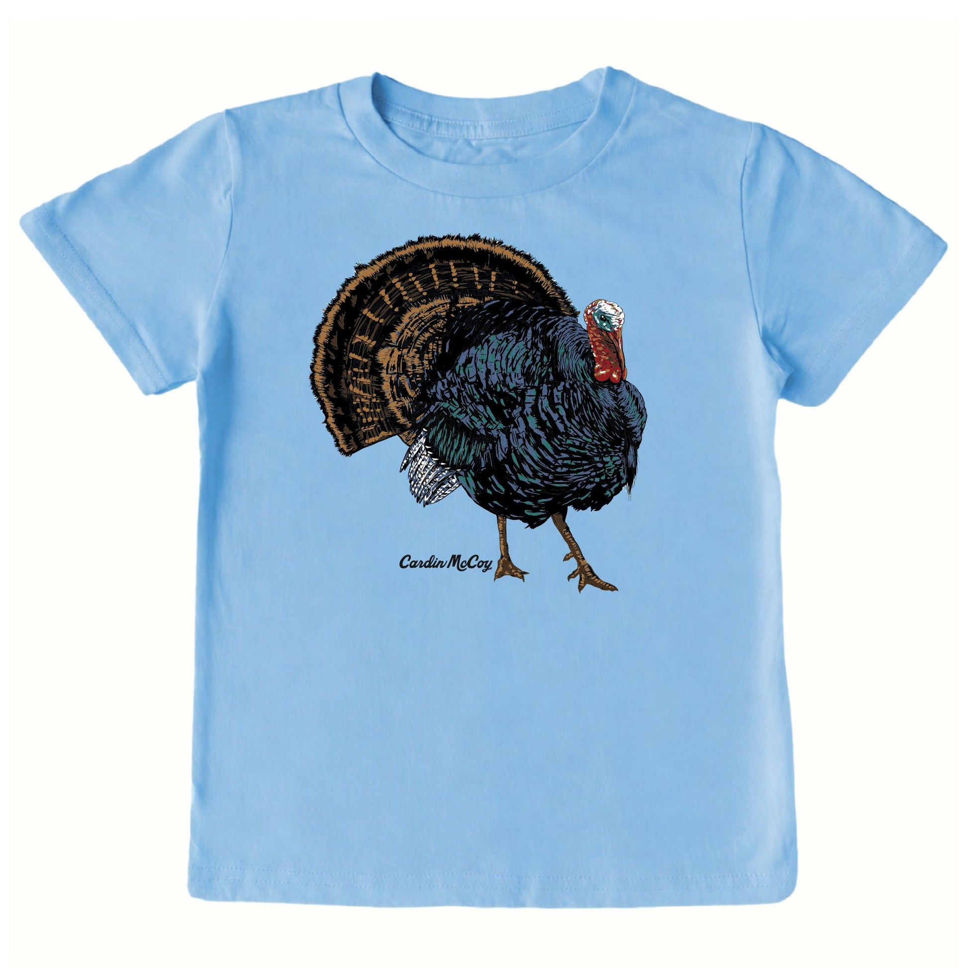 Kids' Wild Turkey Front Short-Sleeve Tee Short Sleeve T-Shirt Cardin McCoy Light Blue XXS (2/3) Front