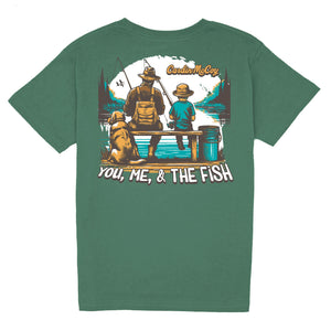 Kids' You, Me & the Fish Short Sleeve Tee Short Sleeve T-Shirt Cardin McCoy Dark Olive XS (4/5) Pocket