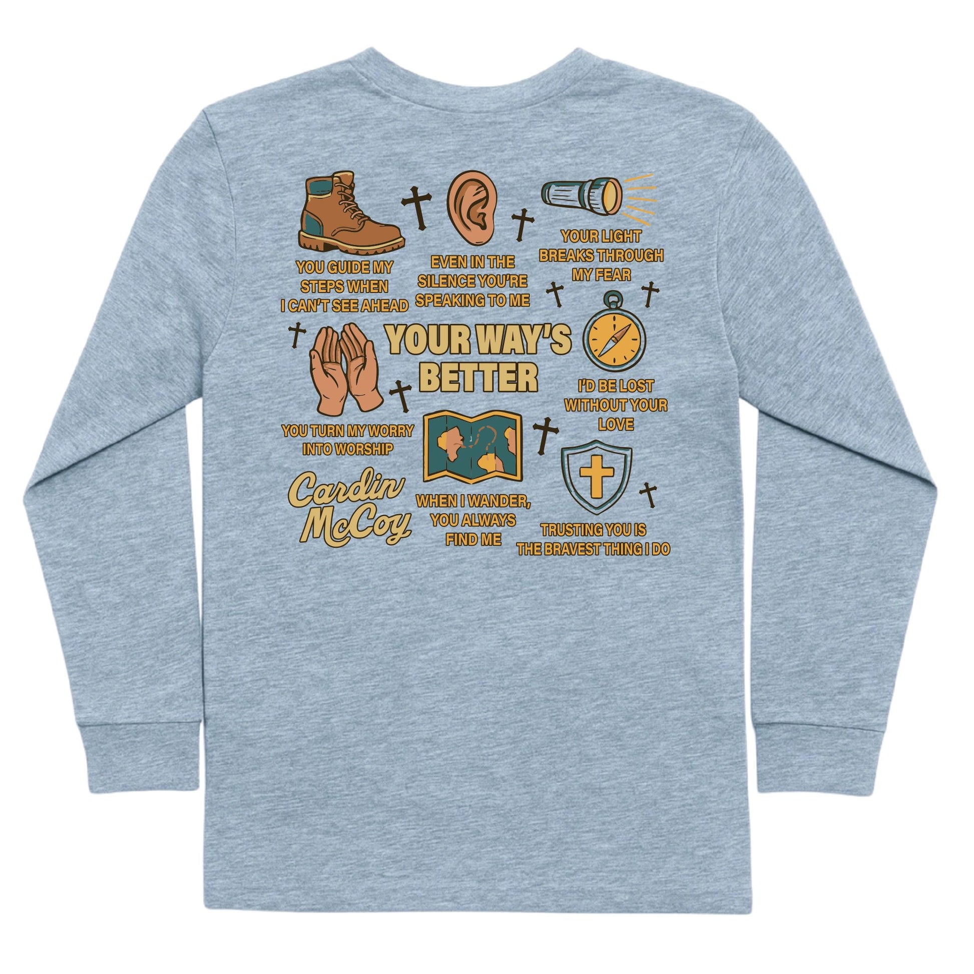 Kids' Your Way's Better Long-Sleeve Tee Long Sleeve T-Shirt Cardin McCoy Heather Gray XXS (2/3) No Pocket