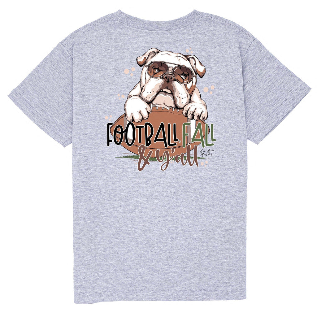 Kids' Football, Fall & Y'all Short Sleeve Pocket Tee Short Sleeve T-Shirt Cardin McCoy Heather Gray XXS (2/3) 