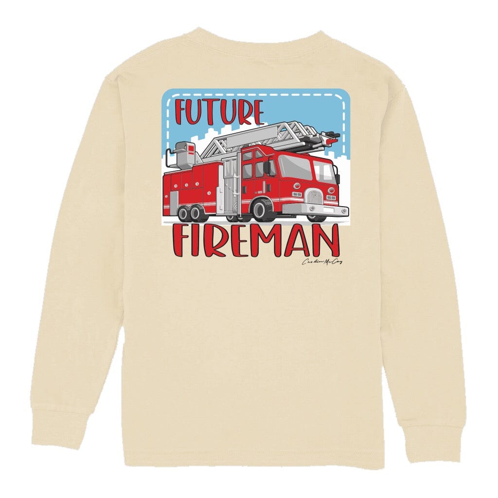 Kids' Future Fireman Long Sleeve Pocket Tee Long Sleeve T-Shirt Cardin McCoy Sand XXS (2/3) 