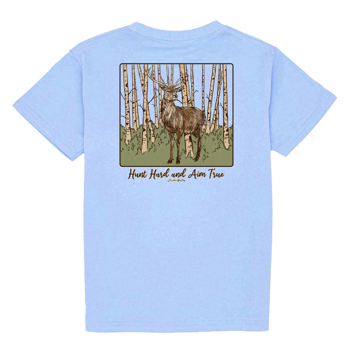 Kids' Hunt Hard and Aim True Short Sleeve Pocket Tee Short Sleeve T-Shirt Cardin McCoy Light Blue XXS (2/3) 